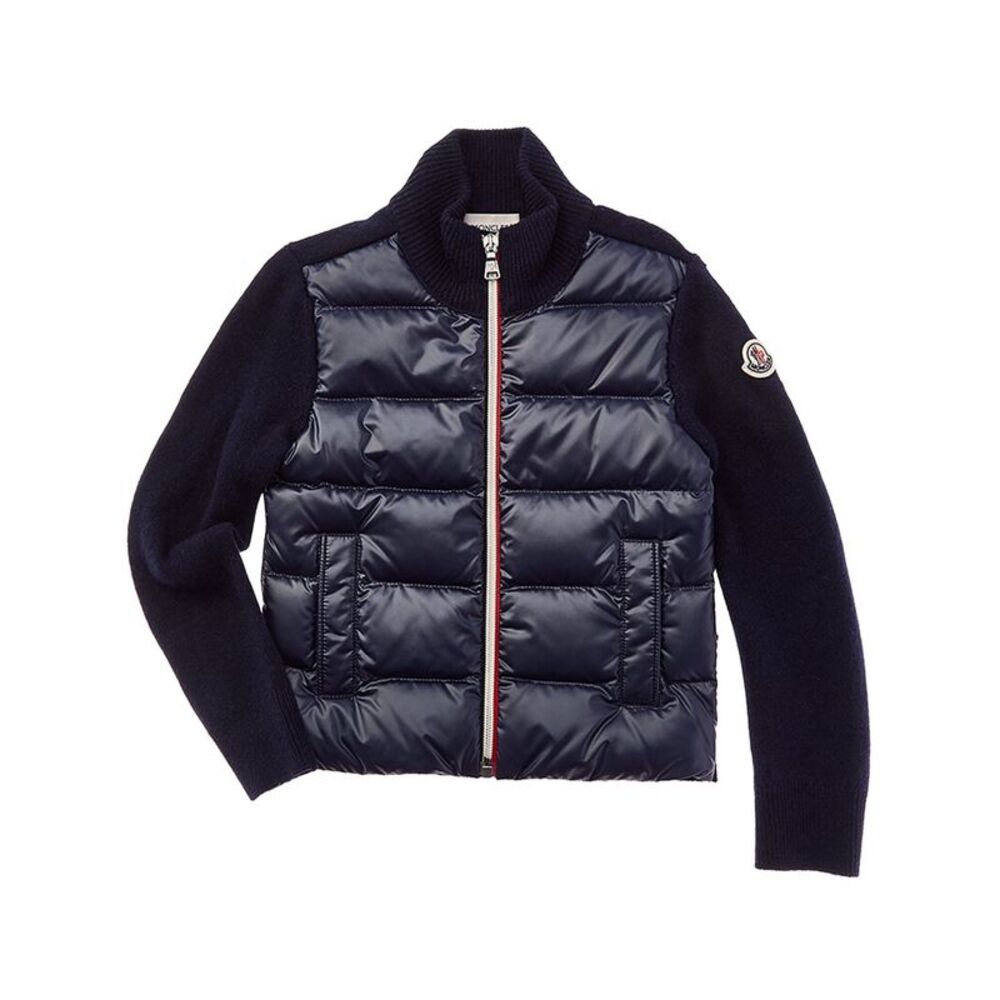 Moncler Girls Puffer Front Wool Down Jacket